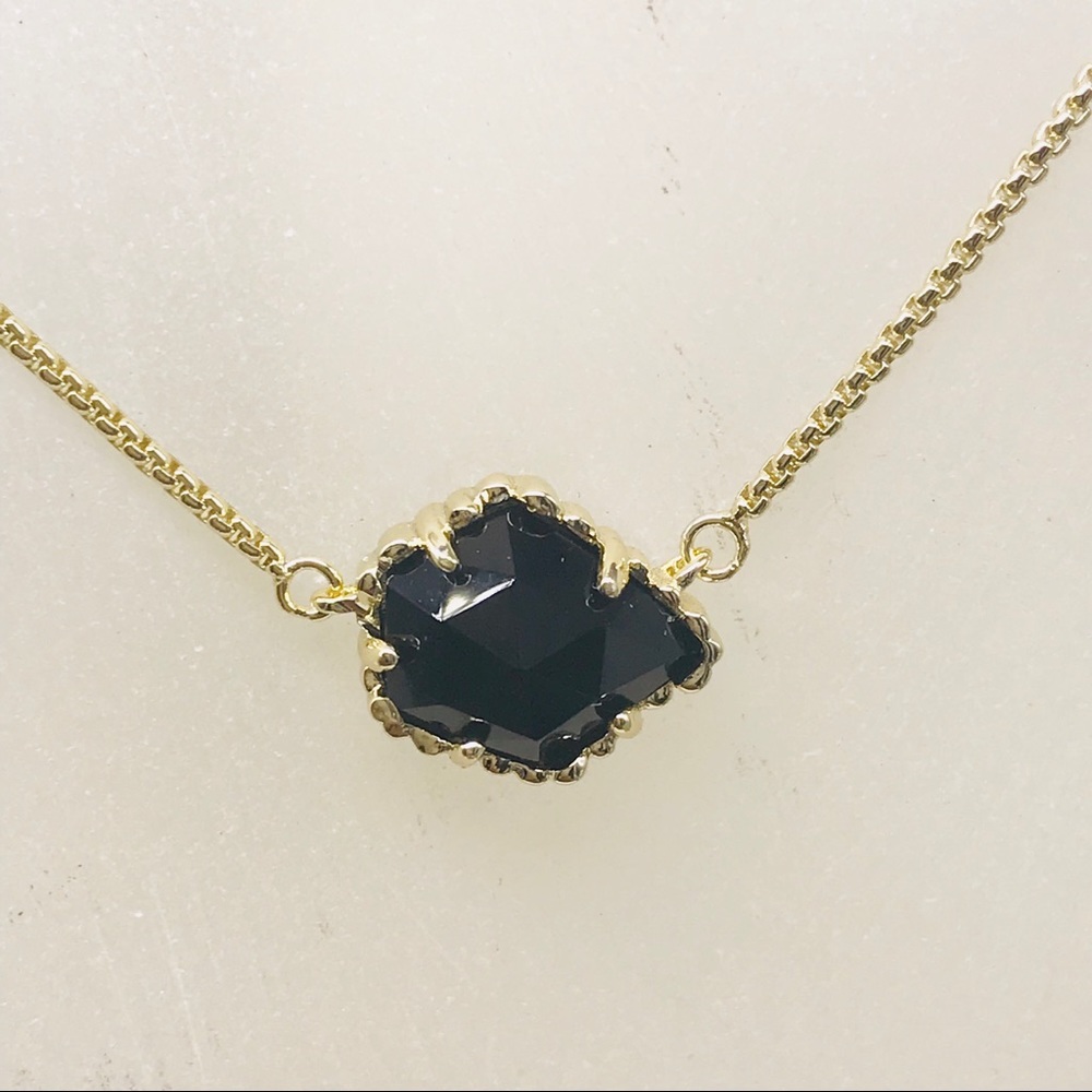 Kendra Scott Tess Black Opaque Necklace Gold Plated